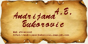 Andrijana Bukorović vizit kartica